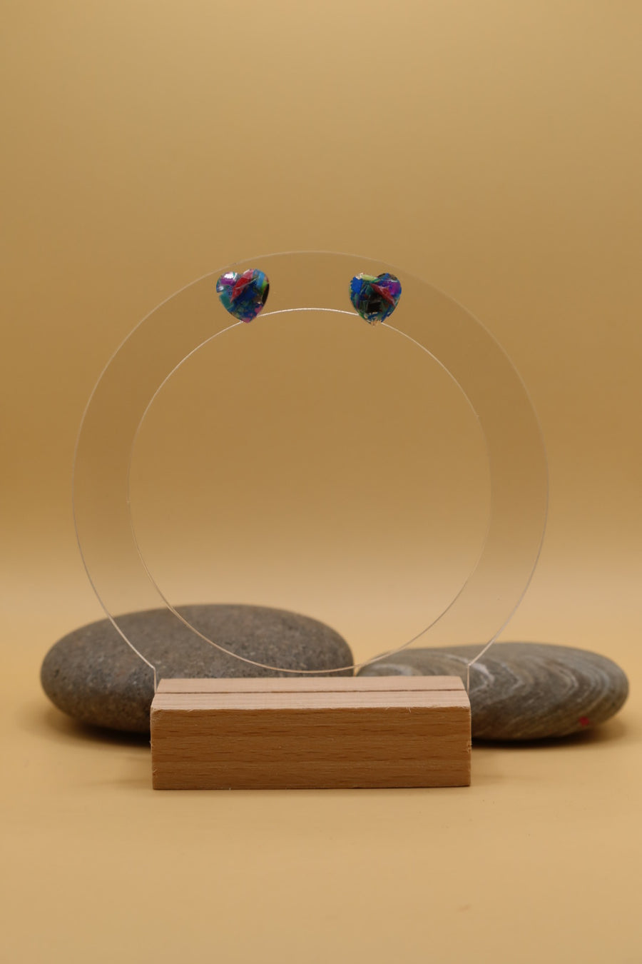 Heart shaped Studs with Beach Clean Rubbish