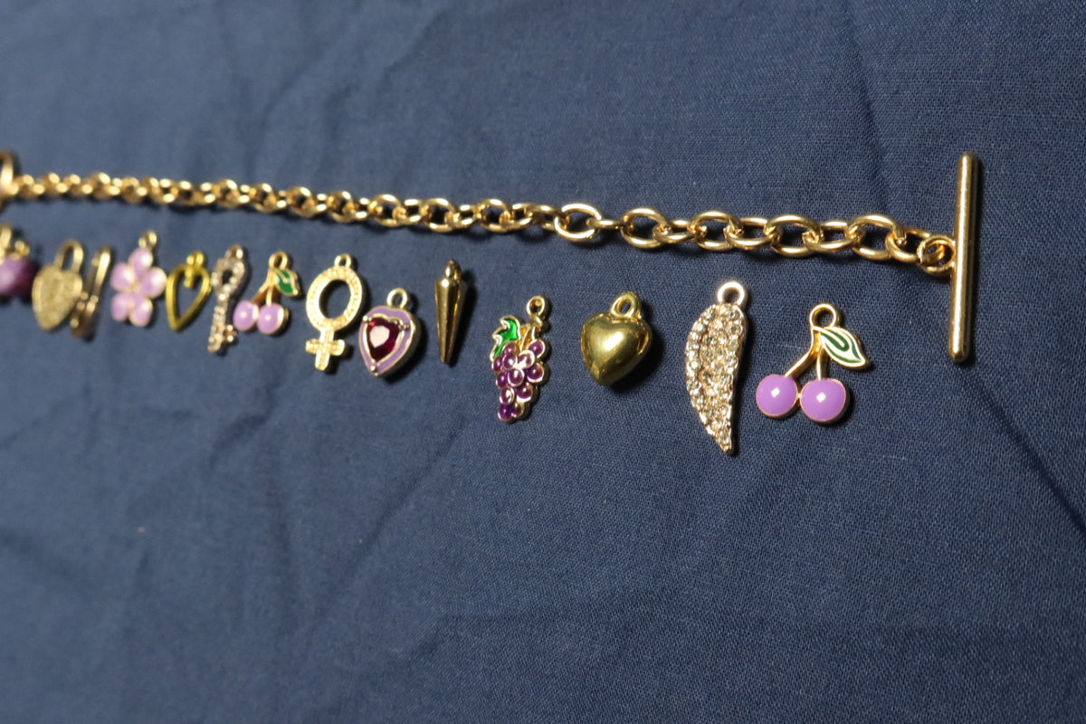 Purple Crush Charm Bracelet Making Kit (Gold)